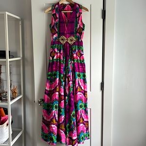 Vintage 1970s psychedelic palazzo pant jumpsuit. RSVP Neiman Marcus. Size small